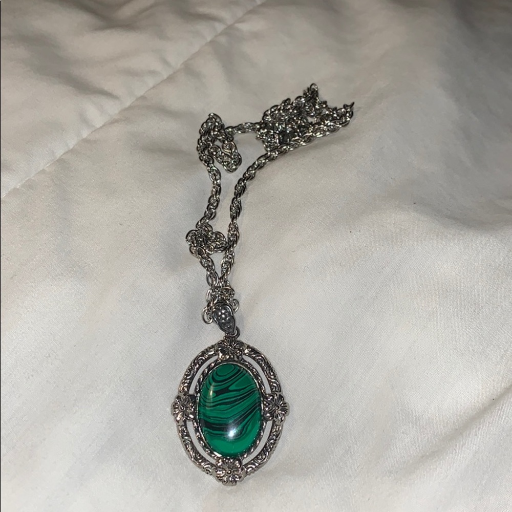 💚Malachite pendant/stainless steel necklace💚 - Picture 4 of 7